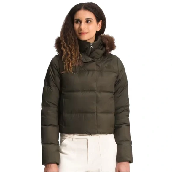 THE NORTH FACE Womens New Dealio 550 Down Short Jacket New Taupe Green